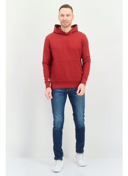 KANGOL Men Hooded Long Sleeves Brand Logo Sweatshirt, Dark Red  - Image 4