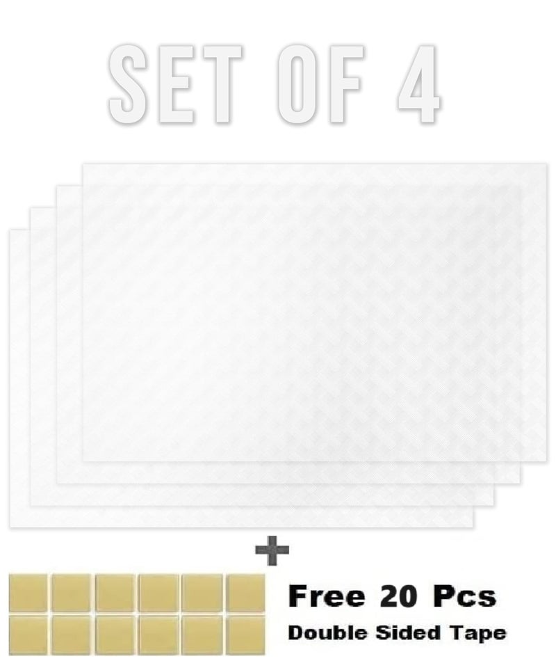 ElastPro Placemat Set of 4 Heat-Resistant Place Mats Stain Resistant Washable, Dining Table and Fridge Mat (Diagonal Pattern, Transparent - Image 2