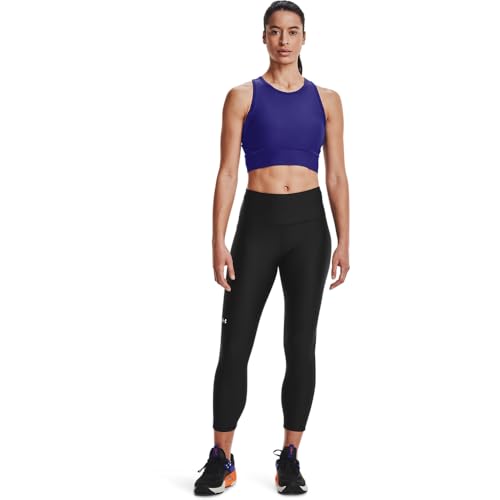 Under Armour Women's Tech High Rise Ankle Leggings with Pockets, for Workout, Gym, and Yoga, Black/White, Small - Image 3