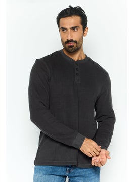 Men Henley Neckline Textured Long Sleeves Sweatshirt, Dark Grey - pzsku/Z535A9516A49F990A6481Z/45/_/1737642005/8faf6526-c7ba-481b-a9b2-b0060c2417ec