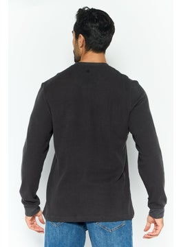 Men Henley Neckline Textured Long Sleeves Sweatshirt, Dark Grey - pzsku/Z535A9516A49F990A6481Z/45/_/1739110374/ef31bb8c-b65a-4053-a494-ed1879ee95cd