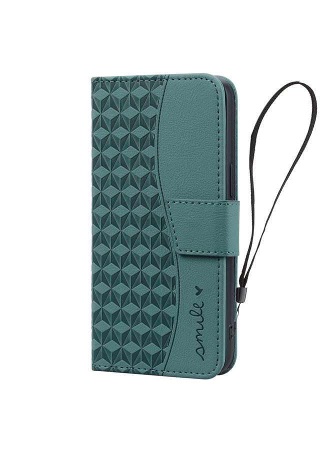 Zaboon Case For iPhone 13 mini Business Diamond Buckle Leather Phone Case with Lanyard - Image 2