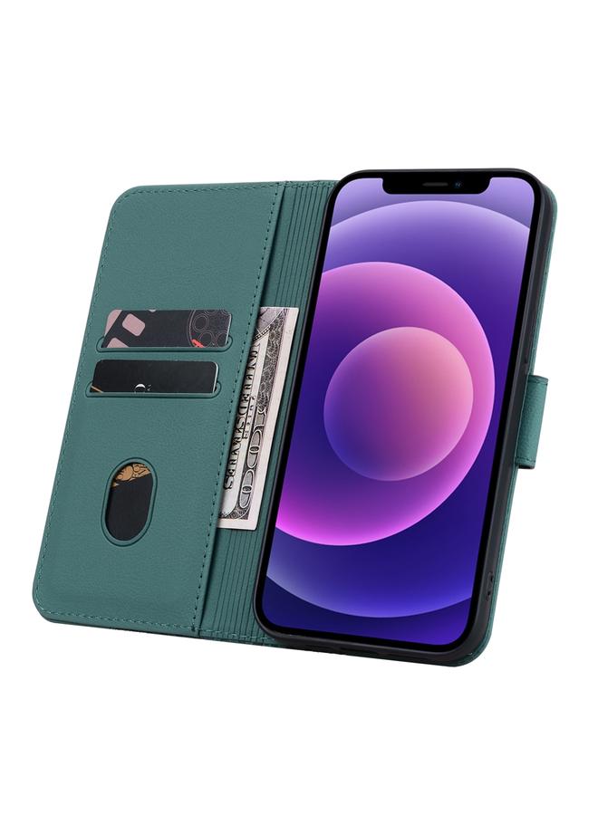 Zaboon Case For iPhone 13 mini Business Diamond Buckle Leather Phone Case with Lanyard - Image 4