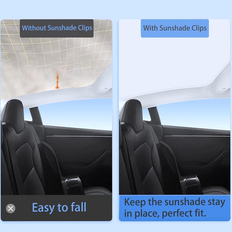 Jaronx Compatible with Tesla Sunshade Clips Sunroof Sunshade Roof Shade Insert Clips for Tesla Model 3/Y (2017-2025), Molde S/X (2012-2025)-12PCS General purpose premium build - Image 4