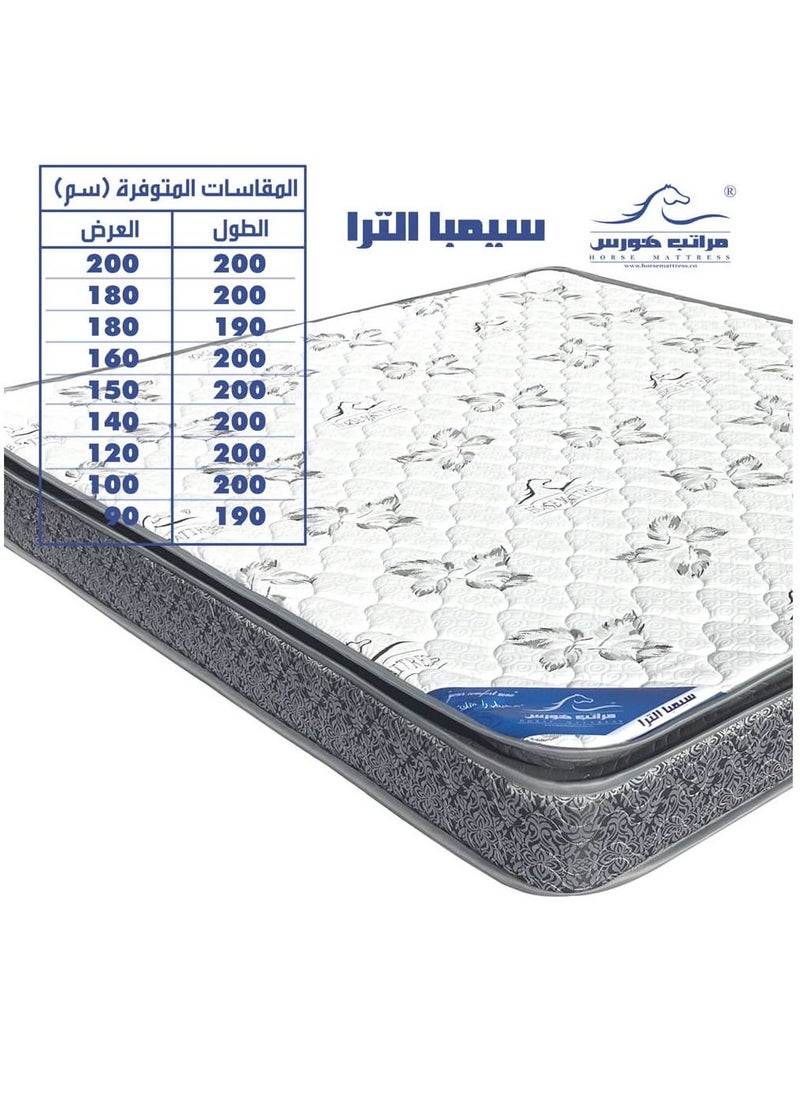 مراتب هورس - مرتبة سرير طبية نفر مكونة من اسفنج مضغوط طبي عالي الكثافة وخالية من النوابض الحلزونية وبطبقة اسفنجية ناعمة لتخفيف القساوة ومغطاة بقماش قطني ناعم للراحة الفائقة من مراتب هورس مقاس 200 *100* 21 سم - Image 1