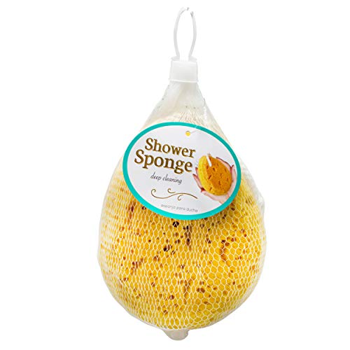 Jacent Deep Cleaning Foam Body Sponge for Bath and Shower, Soft Loofah Scrubber for Men & Women, Yellow - Image 1