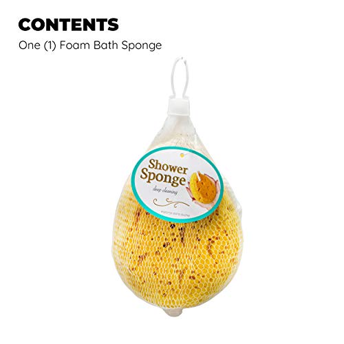 Jacent Deep Cleaning Foam Body Sponge for Bath and Shower, Soft Loofah Scrubber for Men & Women, Yellow - Image 2