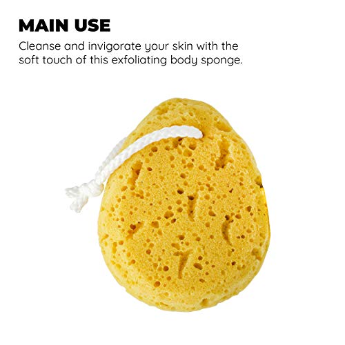 Jacent Deep Cleaning Foam Body Sponge for Bath and Shower, Soft Loofah Scrubber for Men & Women, Yellow - Image 3