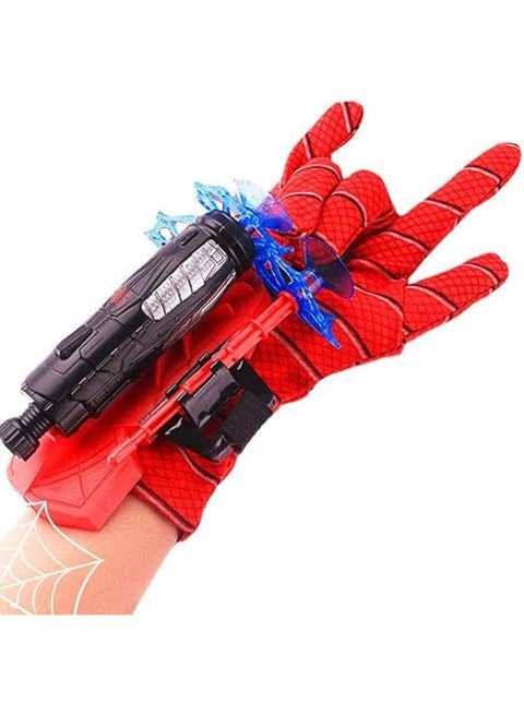 قفازات سبايدرمان لإطلاق الشبكة للأطفال، قاذفة بلاستيكية، قفازات تنكرية، لعبة معصم ممتعة للأطفال