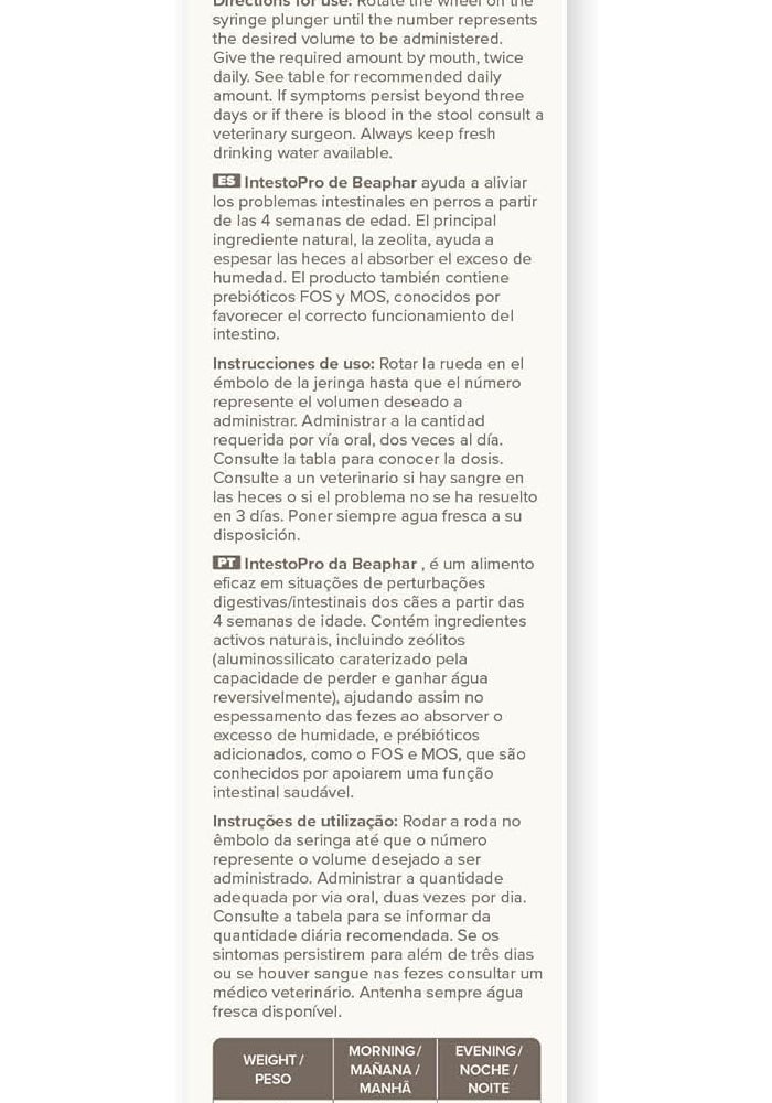 Beaphar IntestoPro Anti Diarrhea Paste for Large Dogs (2x20ml)l - Image 2