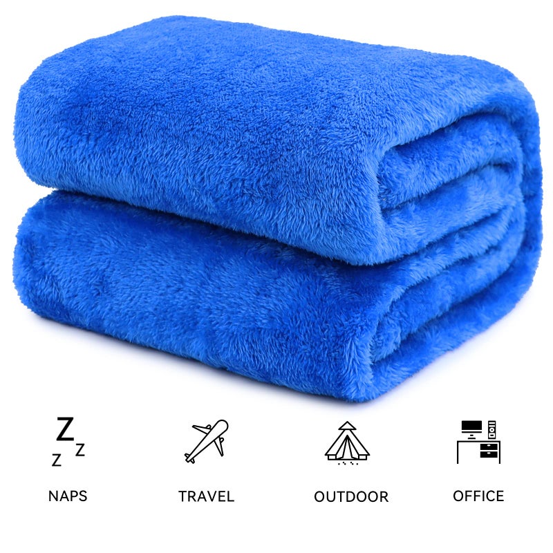 obinsm Fleece Throw Blanket Cozy Soft Lightweight Throw Blankets Warm Plush Blue Fall Blankets and Throws Couch Sofa Bed Camping Travel Picnic Outdoor Blanket Bedding Kid Baby Boys Girls Adults 50x70 in - Image 3