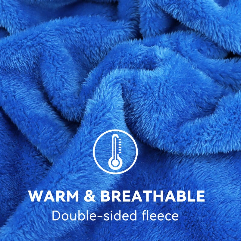 obinsm Fleece Throw Blanket Cozy Soft Lightweight Throw Blankets Warm Plush Blue Fall Blankets and Throws Couch Sofa Bed Camping Travel Picnic Outdoor Blanket Bedding Kid Baby Boys Girls Adults 50x70 in - Image 5