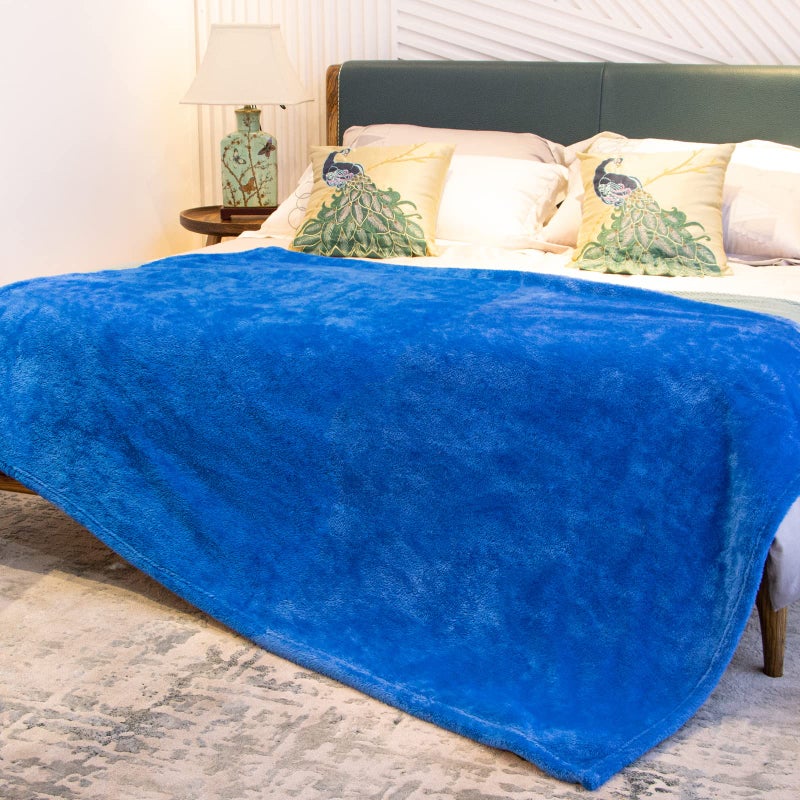 obinsm Fleece Throw Blanket Cozy Soft Lightweight Throw Blankets Warm Plush Blue Fall Blankets and Throws Couch Sofa Bed Camping Travel Picnic Outdoor Blanket Bedding Kid Baby Boys Girls Adults 50x70 in - Image 2