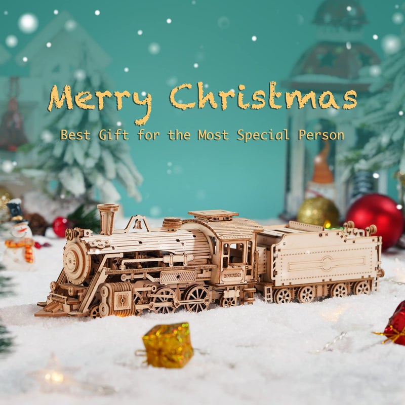 Robotime Train 3D Puzzle Model Mechanical Construction Kit for Car Assembly for Adults - Image 2