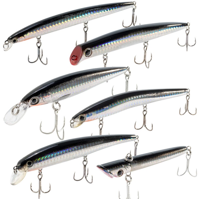 Dr.Fish Saltwater Fishing Lures 5 Inches Surf Fishing Striper Lures Saltwater Minnow Mustad Hooks Jerkbait Topwater Popper Plugs Inshore Offshore Ocean Fishing Mackerel Bluefish Barracuda Lures - Image 1