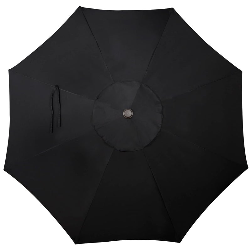Blissun 9' Outdoor Patio Umbrella, Outdoor Table Umbrella, Yard Umbrella, Market Umbrella with 8 Sturdy Ribs, Push Button Tilt and Crank (Black) - Image 4