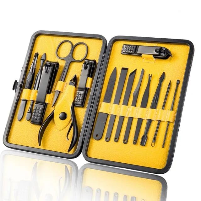 BANIRA pedicure kit for women manicure pedicure kit nail kit nail cutter kit Perfect Gifts for Women and Men 18 in 1 yellow - Image 2