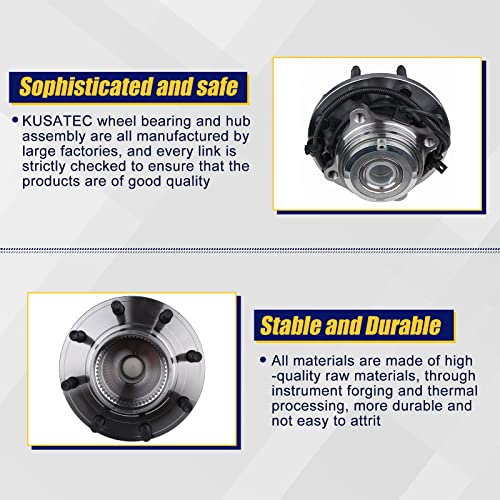 KUSATEC 515020 Front Wheel Bearing and Hub Assembly Compatible with Ford F250/Super Duty, F350/Super Duty 1999-2002, Ford Excursion 2000-2005, 8 Lug Bolts - Image 4