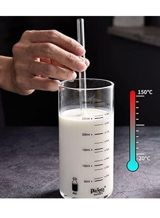 Clear Glass Straws Set, 5 Pieces - 4 x Straws, 1 x Brush, Suitable for Drinking and Juice - Image 5