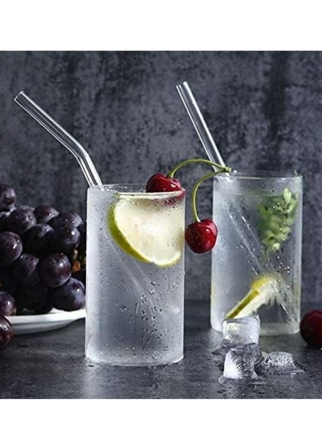 Clear Glass Straws Set, 5 Pieces - 4 x Straws, 1 x Brush, Suitable for Drinking and Juice - Image 4