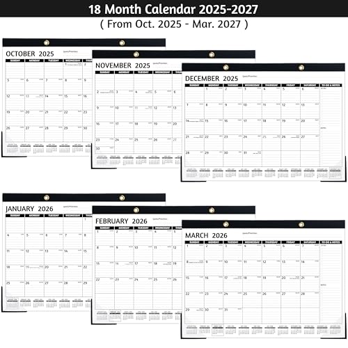 BowCuk 2026-2027 Desk Calendar – Run Now to MAR. 2027, 18 Monthly Desk Calendar 2026-2027 Large, 17'' x 12'', Best Desk/Wall Calendar 2026 with To-do Lists, Desk Pad, Ruled Blocks, Corner Protectors - Image 3