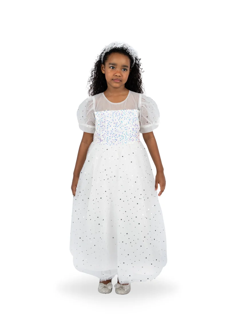 دىدانيالا White Party Dress Sequin Stars