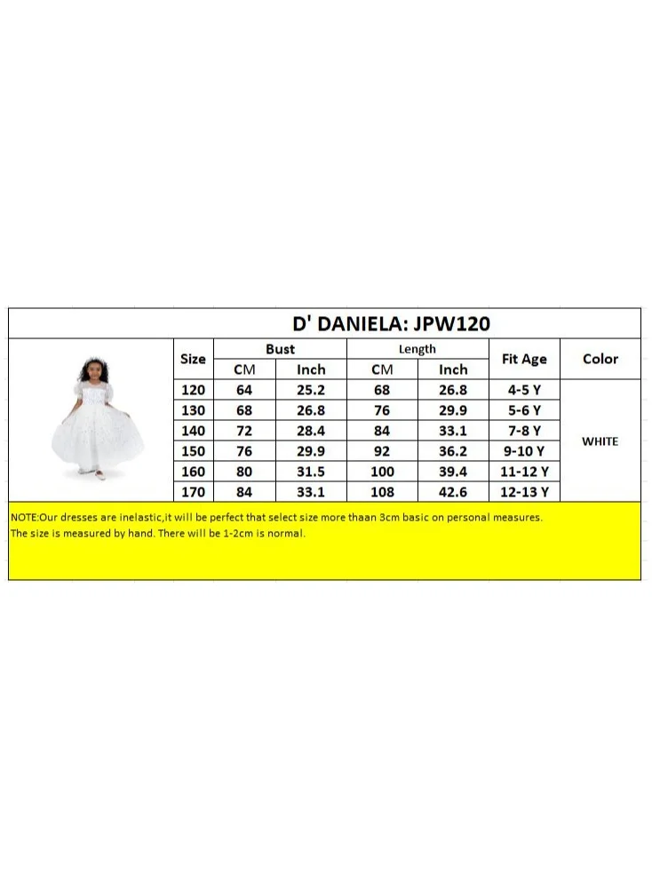 D'Daniela White Party Dress Sequin Stars