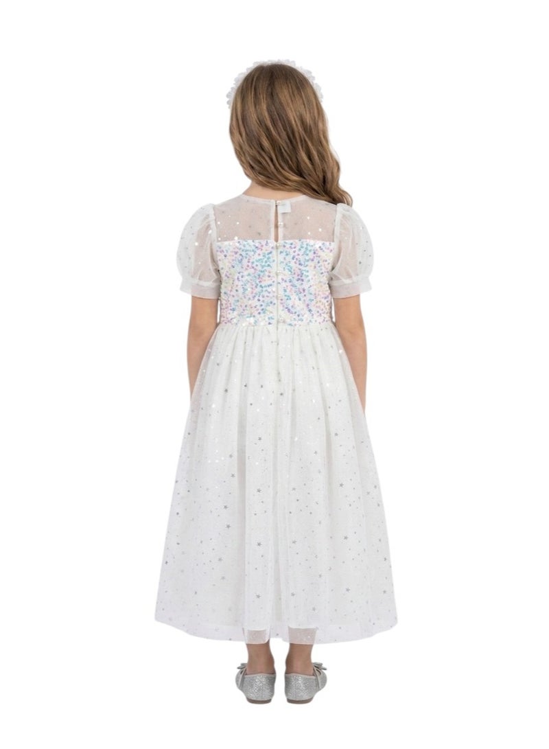 D'Daniela White Party Dress Sequin Stars - Image 4