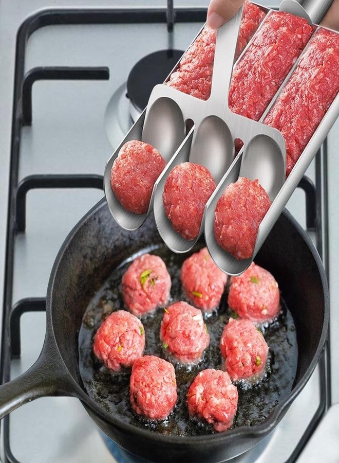XPAPOV Meat Baller Spoon with Cutting Spade, Triple Meatball Maker for Meatball Lovers, DIY Meatball Making Set, Home Cooking Tools for Quick Making Meatballs - Image 2