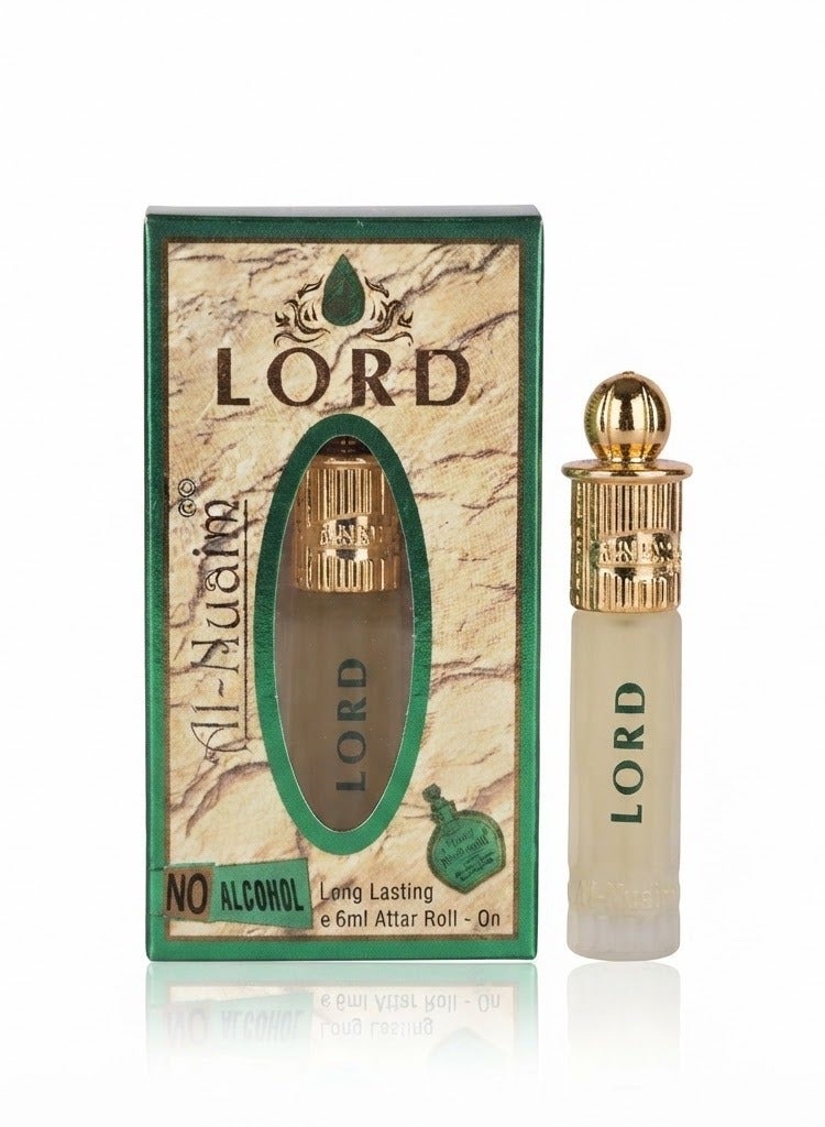 Al Nuaim Al-Nuaim Lord Attar Roll On Perfume Oil 6ml | Alcohol Free Concentrated Ittar for Men & Women | Long Lasting Premium Arabic Oriental Woody Fragrance | Pocket Size Roll-On Attar - Image 1