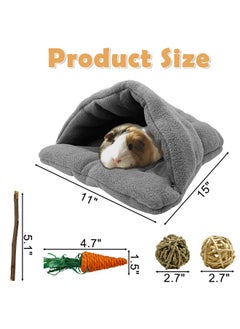 Kathson kathson Rabbit Cave Sleeping Bed Guinea Pig Hideout Cozy House Pet Soft Warm Fleece Winter Slipper Cushion Small Animal Nest Cage for Ferrets Squirrel Hamster Chinchilla Rat Hedgehog Bunny  - Image 2