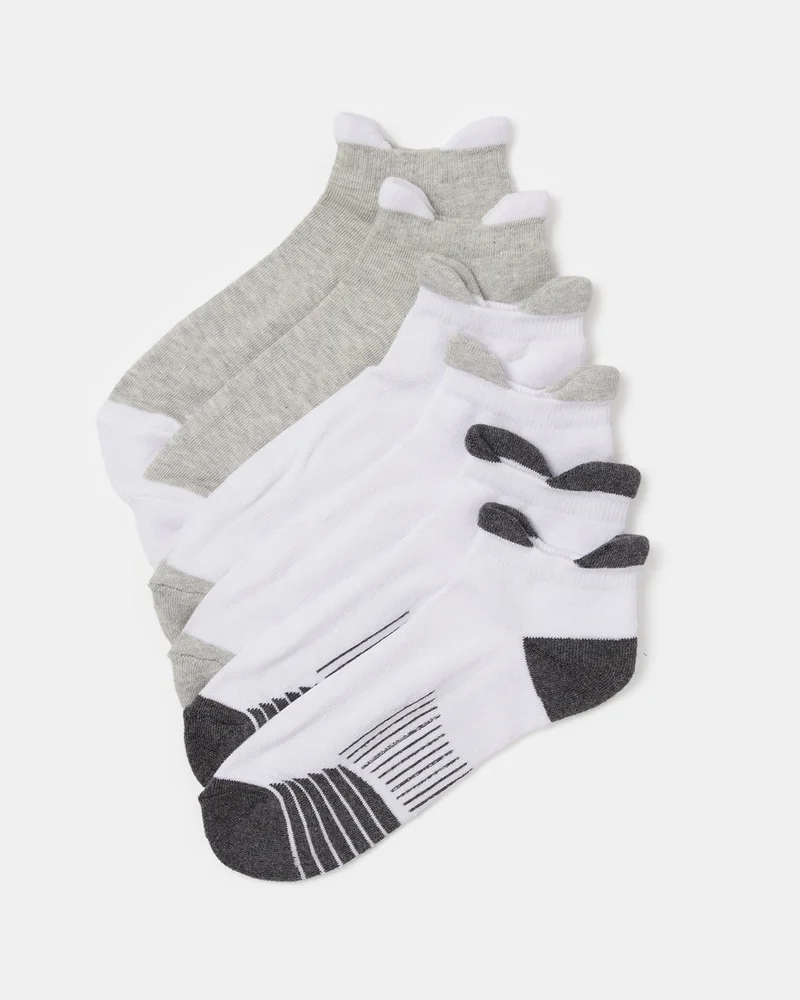 REDTAG Infant Girls Assorted Ankle Length Socks (3 Pairs)
