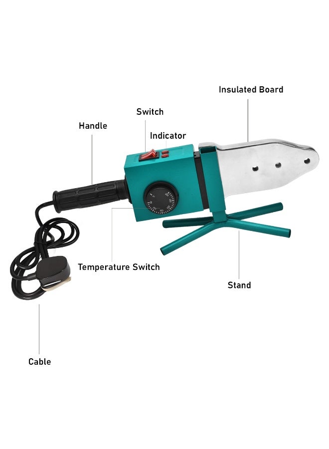 WEI HAO Plastic Pipe Welding Machine 600W–2000W, Adjustable 0–300°C PPR Pipe Fusion Welder Kit with Dual Heating Tubes, Aluminum Heating Plate, Stand & Accessories (220V-240V) - 03 - Image 2