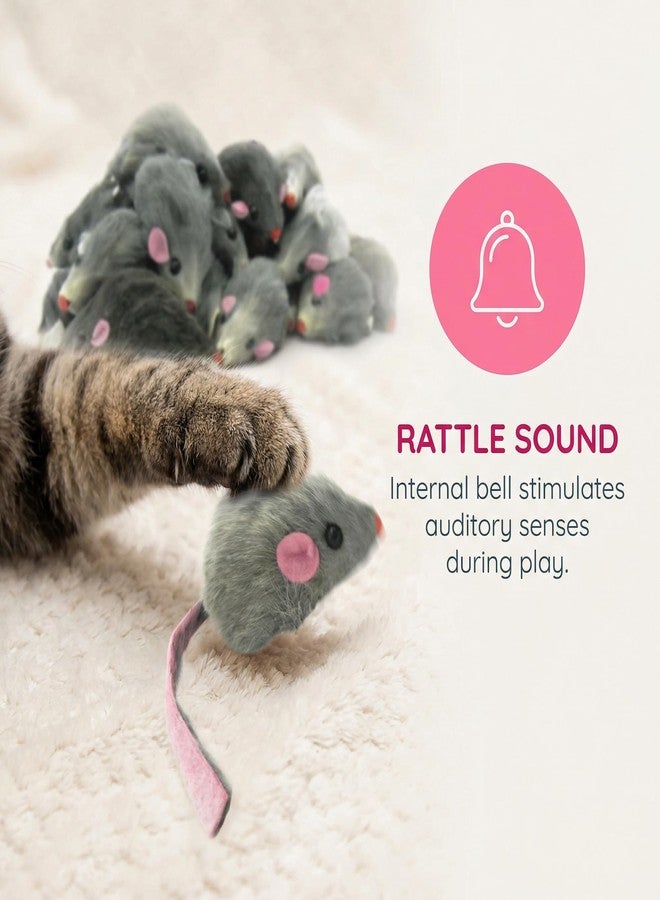 Essivox 5Pcs Gray Fur Rattle Mouse Cat, Interactive Pet Play Mice, Animal for Cats, Pet Supplies - Image 4