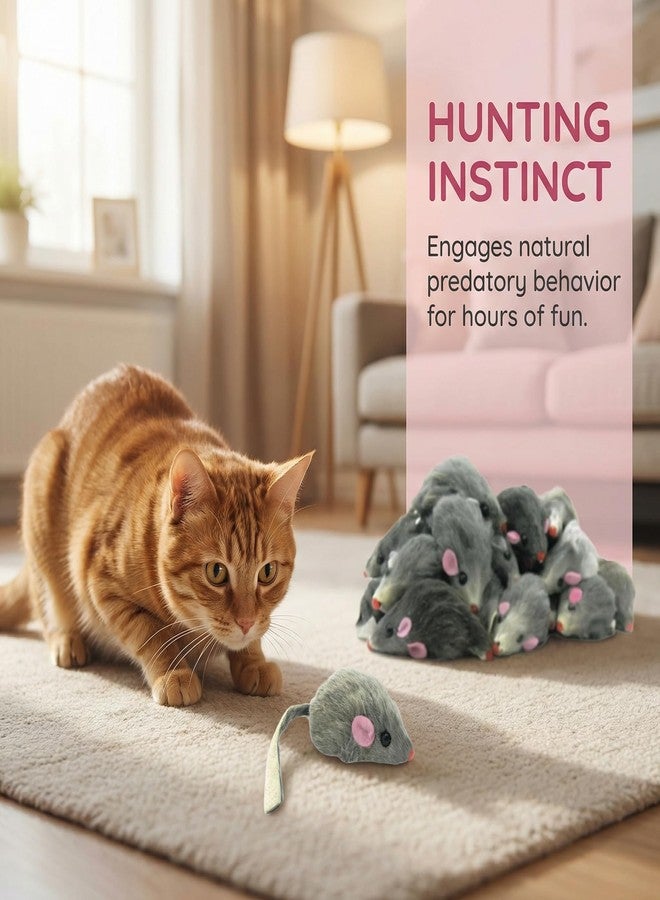Essivox 5Pcs Gray Fur Rattle Mouse Cat, Interactive Pet Play Mice, Animal for Cats, Pet Supplies - Image 5