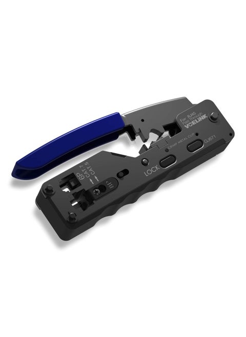 Vcelink  Rj45 Crimping Tool Pass Through Ethernet Wire Cutter Crimper For Cat7 Cat6A Cat6 Cat5E Cat5 Pass-Through And Non-Pass-Through Connectors