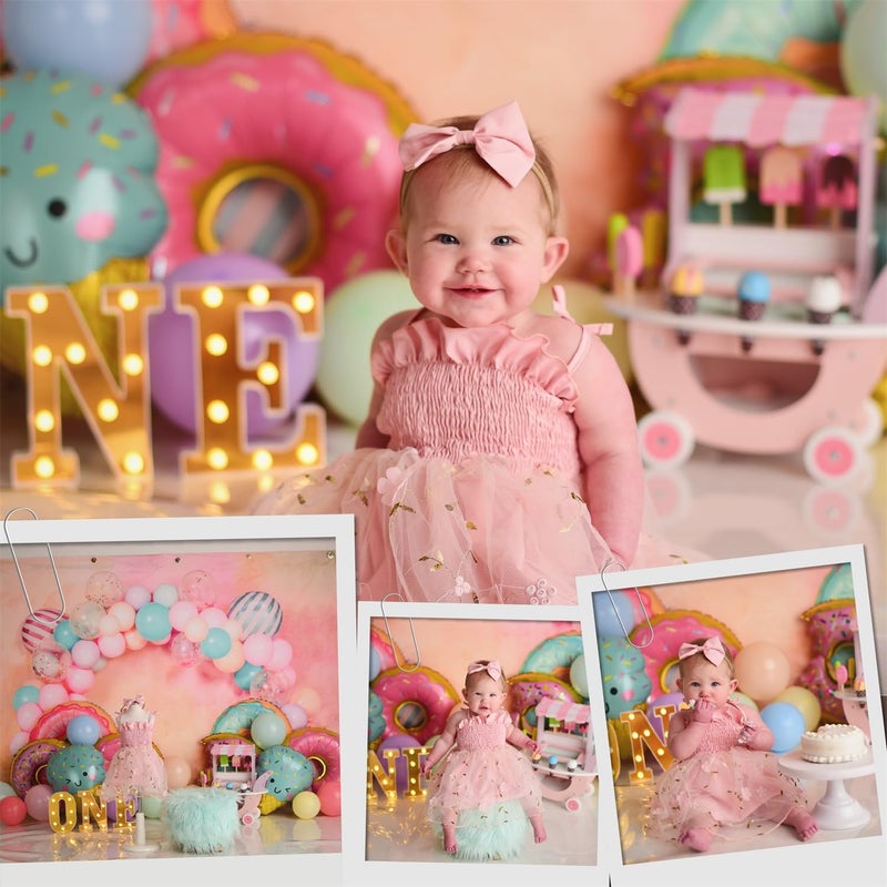 Kate 1st Birthday Themed Bundles for Kids Photography 2 Backdrops & 10 Kind of Set(Total of 12 Sets) - Image 1