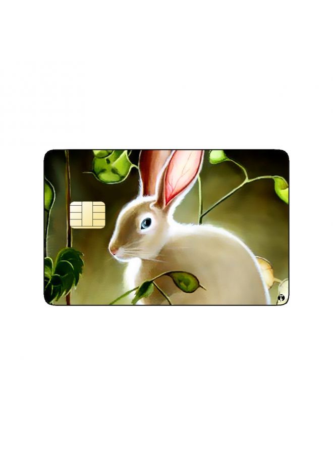 RKN PRINTED BANK CARD STICKER Cute Rabbit Drawing With Plants - Image 2