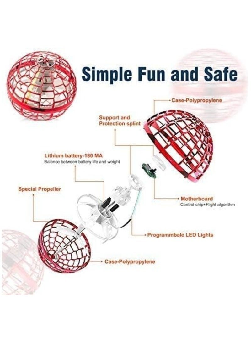 رقطة لعبة الكرة الطائرة، سبينر بوميرانج محدث | كرة دوارة 360° مضيئة بتقنية LED | طائرة درون صغيرة سحرية تعمل باليد للأطفال والكبار - Image 3