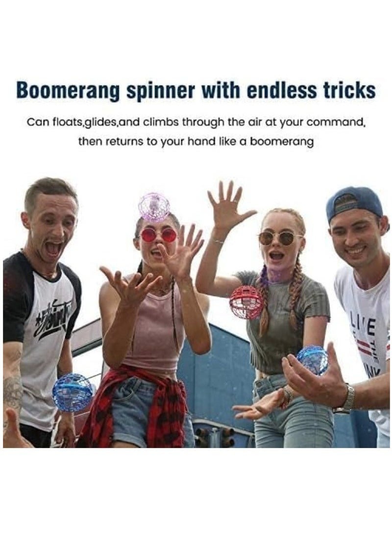 رقطة لعبة الكرة الطائرة، سبينر بوميرانج محدث | كرة دوارة 360° مضيئة بتقنية LED | طائرة درون صغيرة سحرية تعمل باليد للأطفال والكبار - Image 4
