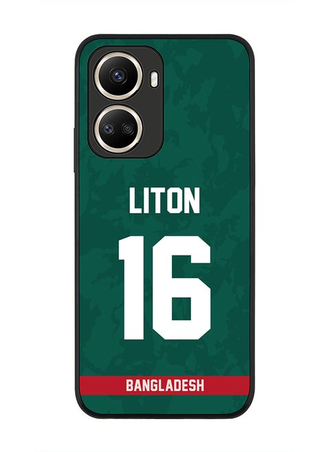 Rugged Black Edge Case for Huawei nova 10 SE, Slim fit Soft Case Flexible Rubber Edges Thin Cover - Player Name - Liton Das, Jersey Number- 16