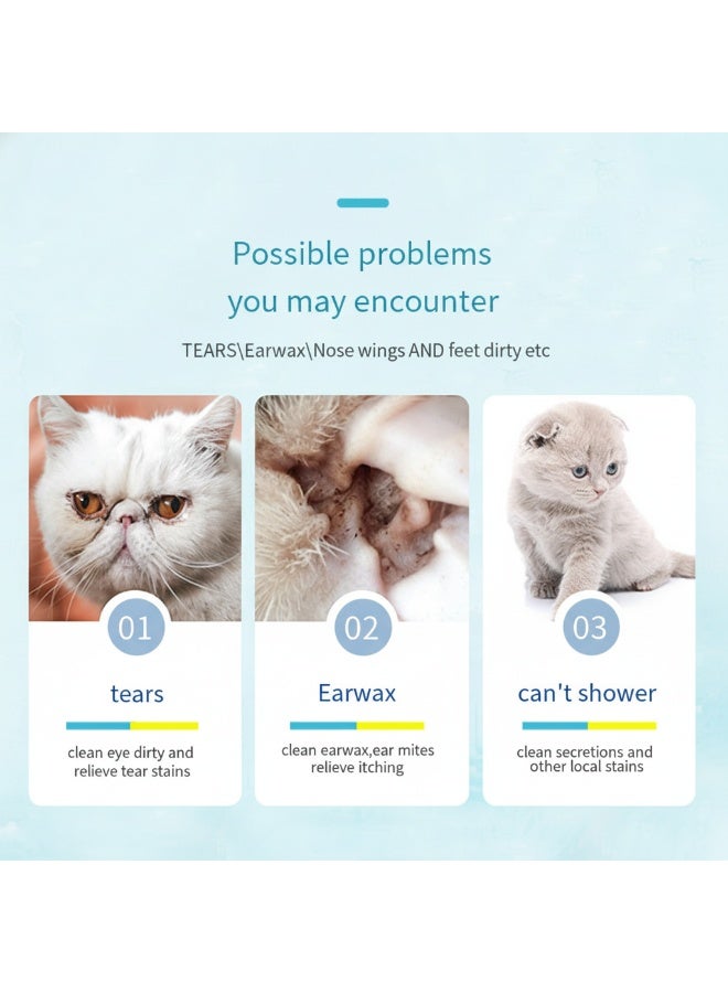 EPET Pet Cleaning Wipes for Dogs & Cats - 120 Count Soft Grooming Pads Gentle Decontamination & Antibacterial Eye, Ear, Paw Tear Stain Remover - Image 5