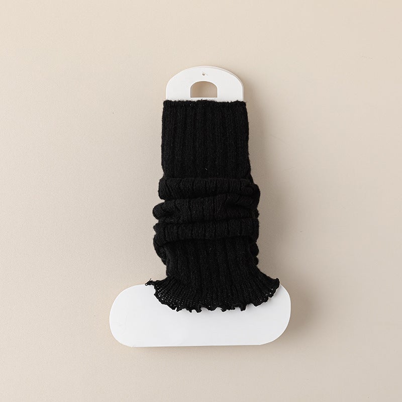 Womens Autumn Winter Y2K Knit Leg Warmers Light khaki  - Image 3