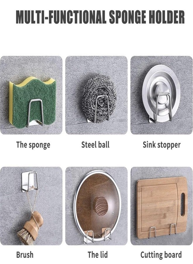 LARYNX Self Adhesive Stainless Steel Sponge Holder for Kitchen Sink, Waterproof and Rustproof, Kitchen Sink Organiser (Small, 3 pcs) - Image 2