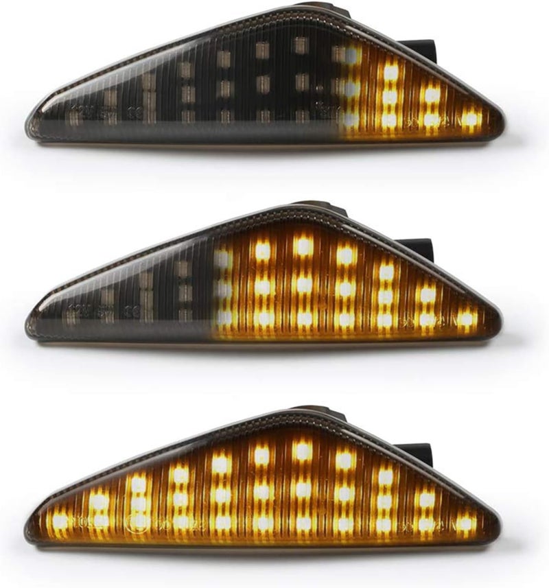 Gempro 2Pcs Dynamic Amber LED Side Marker Turn Signal Light For BMW E70 X5 E71 X6 F25 X3, Replace OEM Side Marker Light - Image 1