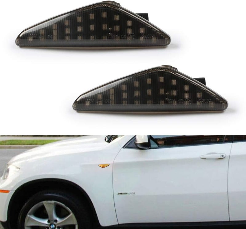 Gempro 2Pcs Dynamic Amber LED Side Marker Turn Signal Light For BMW E70 X5 E71 X6 F25 X3, Replace OEM Side Marker Light - Image 2