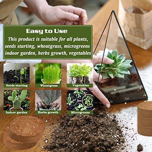 ZeeDix Coco Coir Potting Soil, 50pcs 30mm Compressed Coconut Fiber Seed Starter Soil Pellets, Coco Peat Soil Discs for Indoor Outdoor Plants, Herbs, Houseplants, Flowers, Succulents, Vegetables - Image 4
