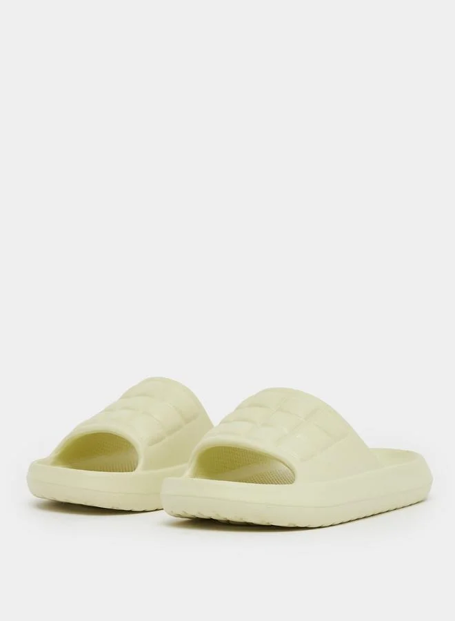 Take Two Take Two Textured Checked Slip-On Slides