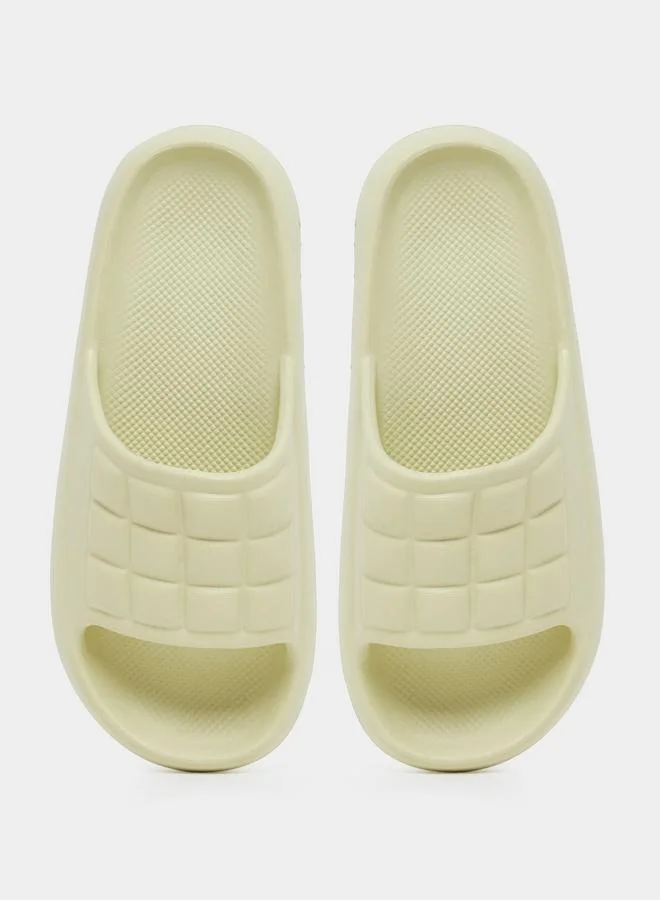 Take Two Take Two Textured Checked Slip-On Slides