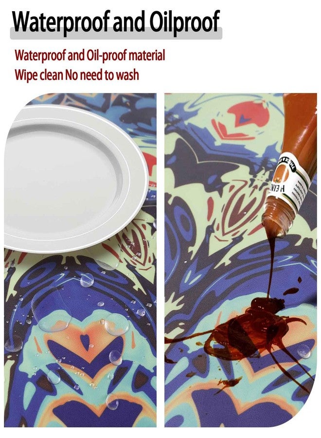 opstellen Fitted Mandala Round Tablecloth Waterproof Patio Table Cloths for 45-54" Tables Travel Vacation Camper Accessories Outdoor Road Trip Must Haves New Home Living Room House Decorations - Image 4